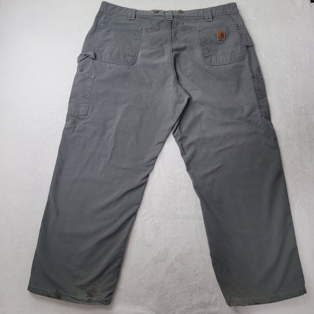 Carhartt Dungaree w/ Suspender Button Men's Gray Carpenter Work Pants Size 42X28 - Picture 2 of 12